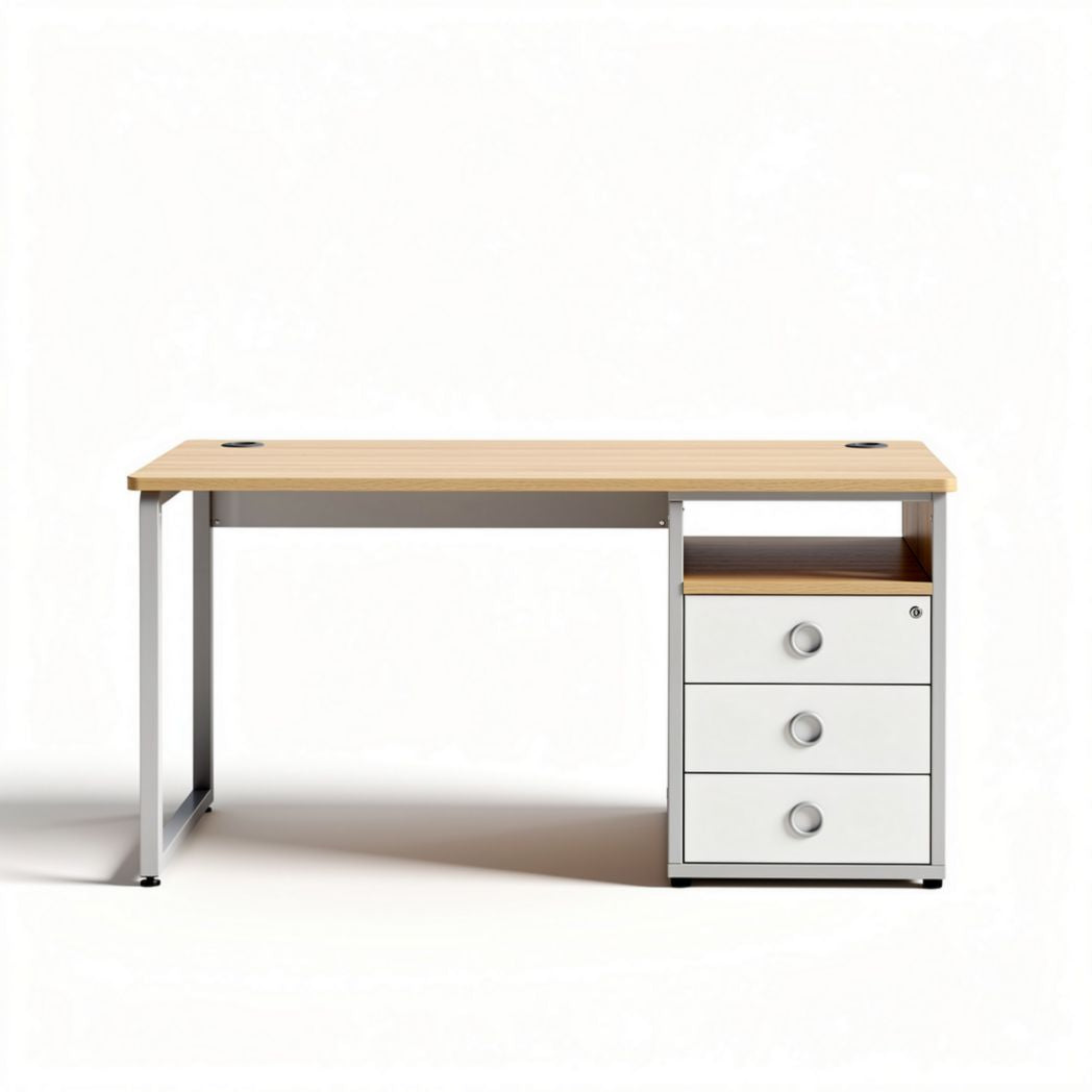 Bureau met lades van hout en metaal afmetingen 120 x 60 x 75cm