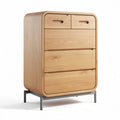 Houten ladekast met vier lades en metalen poten 40 x 30 x 90cm