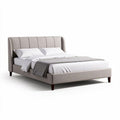 Bed met gestoffeerde hoofdbord en stoffen bekleding 200 x 160 x 100cm