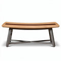 Houten bank van acaciahout met stalen onderstel 120 x 40 x 45cm